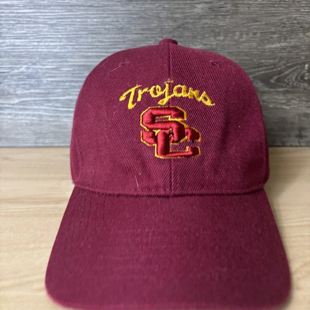 USC Trojans Hat Cap Strap Back Mens Maroon Yellow NCAA College Football